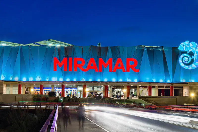 Miramar shopping centre in the evening