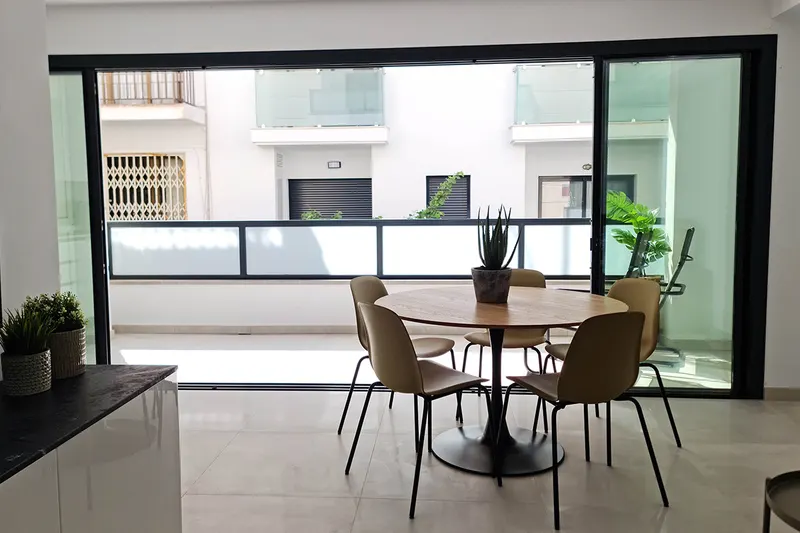 Living and dining area at Casa Alise